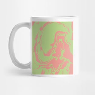 Green and Pink Liquid Swirls Retro Pattern Mug